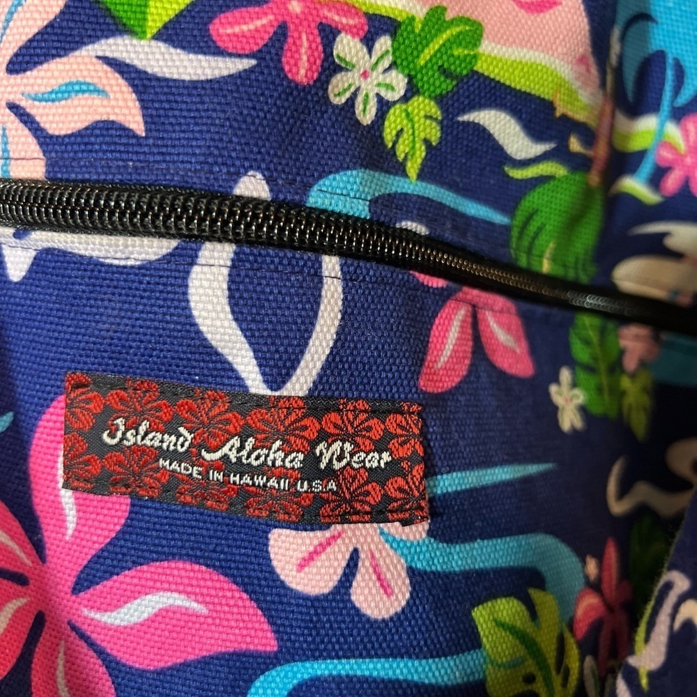 Island Aloha Wear Reversible Hula Girl Tote Bag 12” x 14” x 6” - Picture 5 of 9